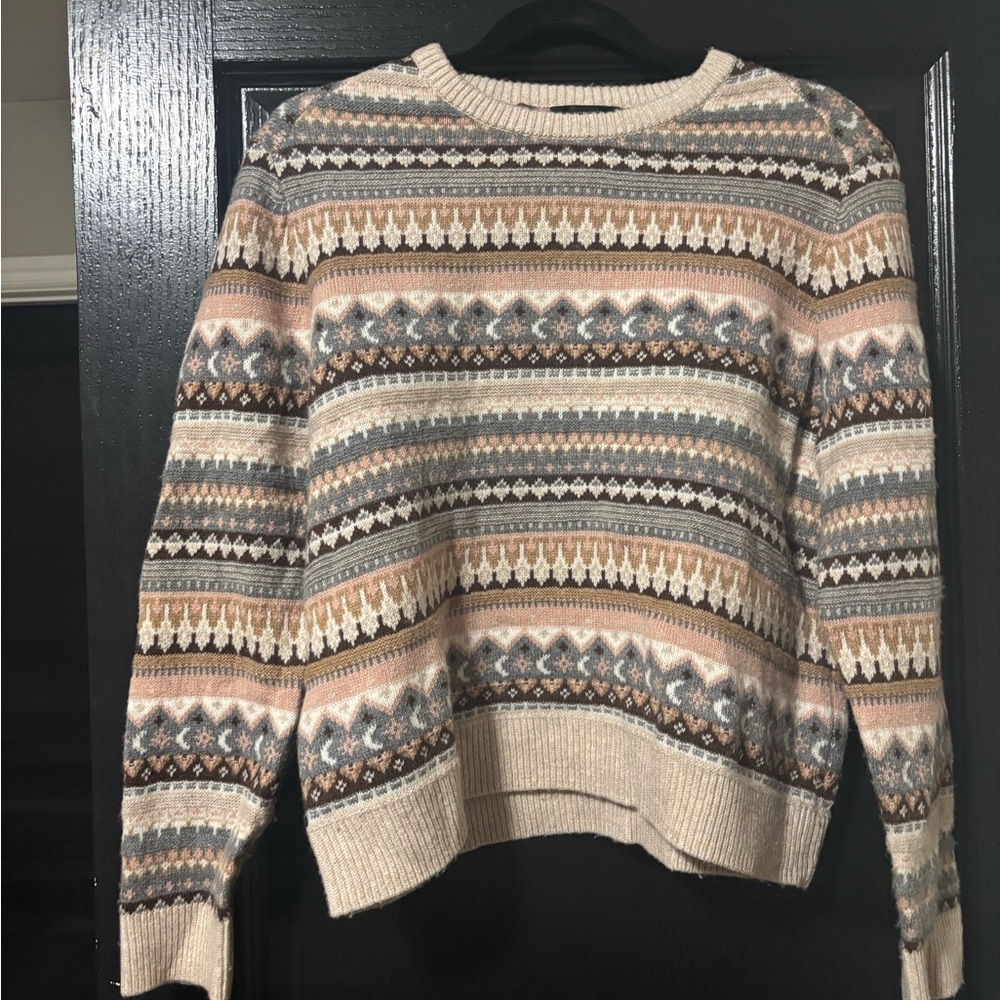 J. Crew Women's Fair Isle Wool-blend Sweater - Cream, Brown, Tan